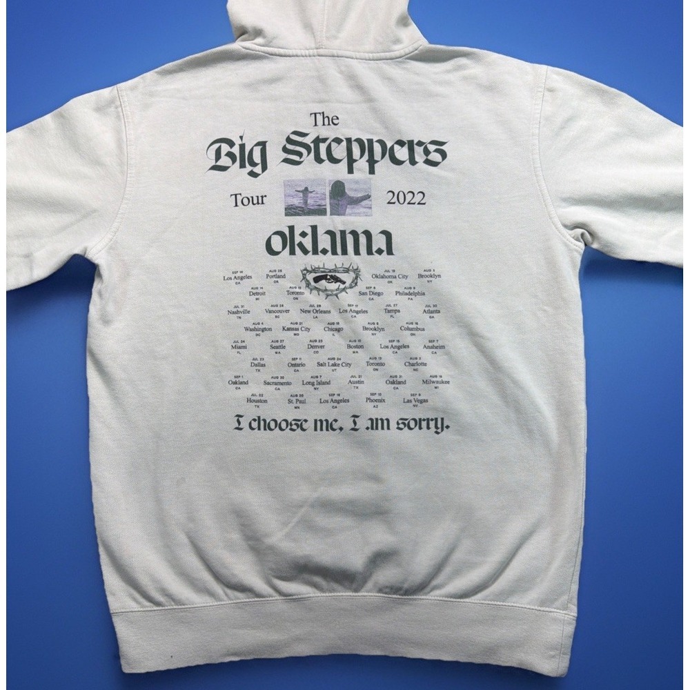 Kendrick Lamar 2022 the Big Steppers Tour Oklama Sweatshirt‎ Hoodie Cream Sz L